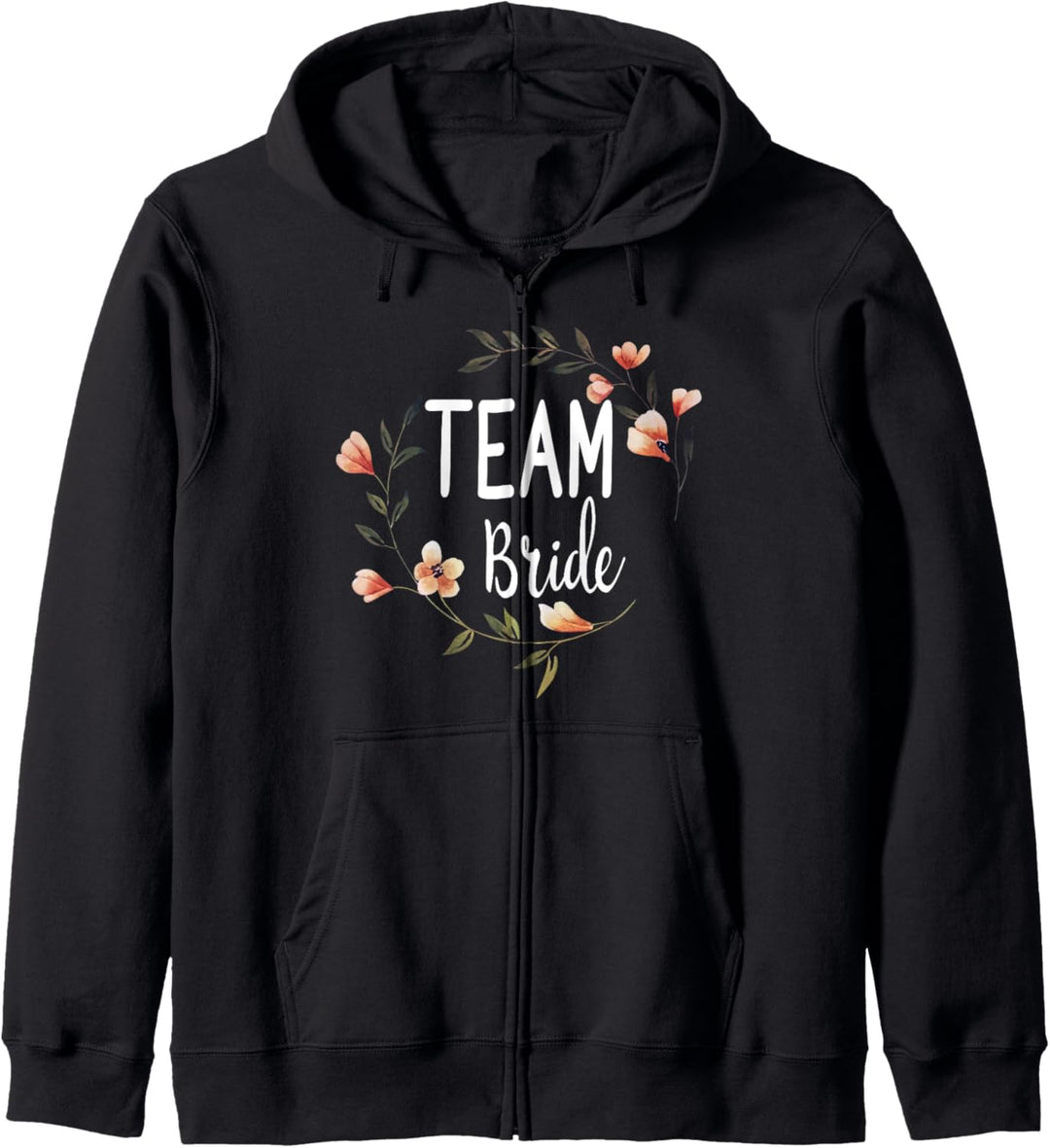 Damen Team Bride Blumenkranz Blumen JGA Verlobung Team Braut Kapuzenjacke