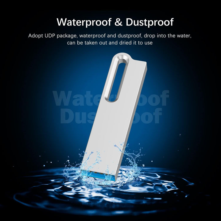 KOOTION USB 64GB 3.0 Speicherstick Wasserdicht Flash-Laufwerk 64G Flash Stick Thumb-Laufwerk Silber