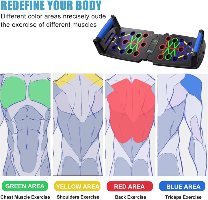 Premium Liegestützbrett Set, WIYETY Liegestütze Brett Liegestützgriffe, Push-Up Liegestütz-Brett für