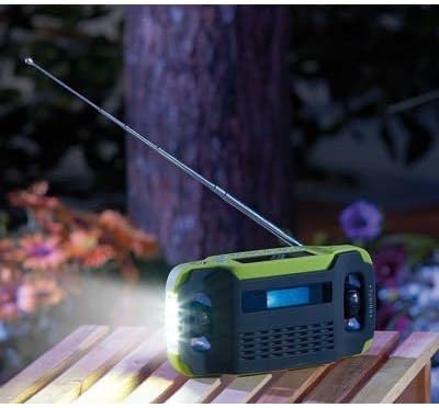 Solar-USB-Dynamo Kurbel FM/AM Koffer Radio mit Uhr und LED-Licht