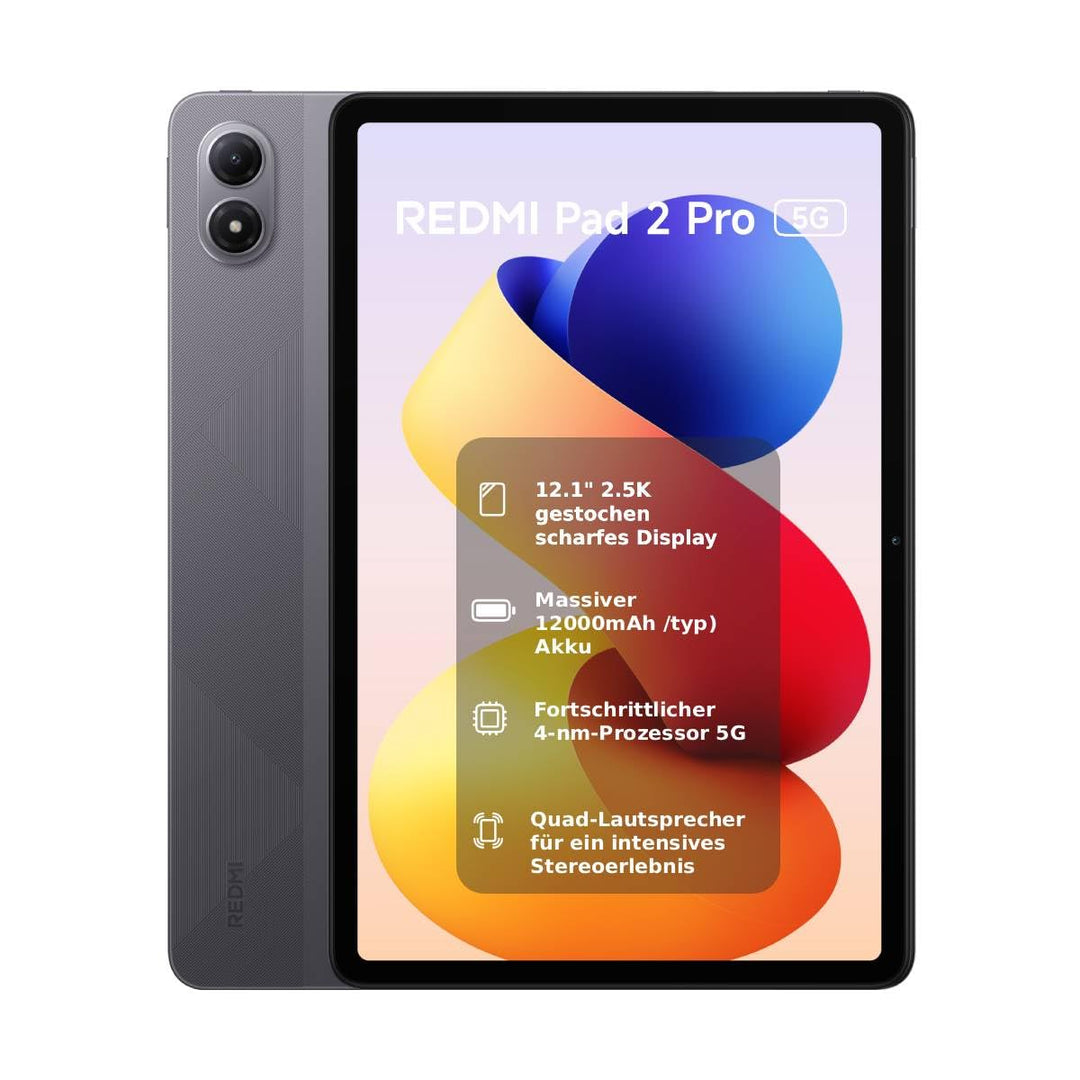 XIAOMI REDMI Pad 2 Pro 5G, 8+256GB, 12,1" 2.5K 120Hz Kristallklares Display, Riesiger 12000mAh Akku,