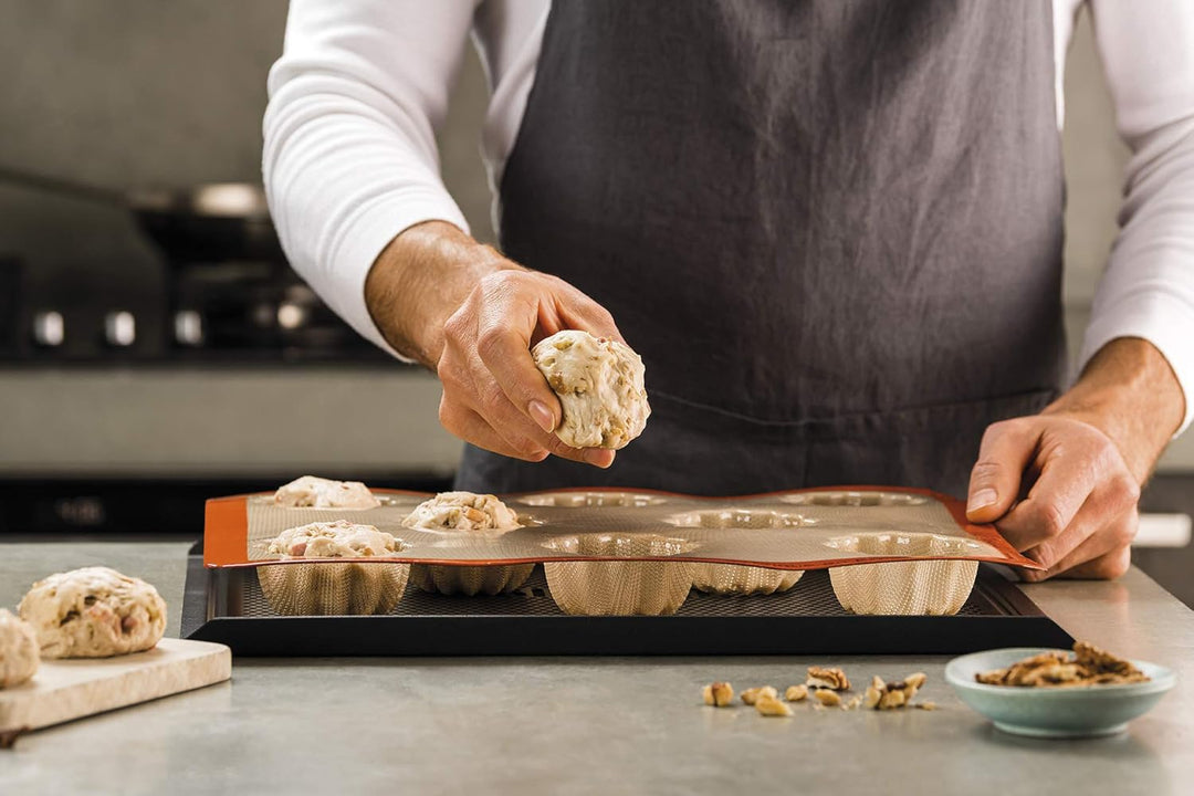 Silpat ES-02462-99 Perfect Fluted Cake Mold Geriffelter Mini-Kuchen, Silikon, farblos