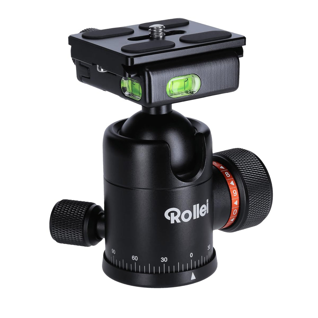 Rollei Stativ Kugelkopf für C5i Stativ, professioneller 360 Grad Stativkopf mit Friktion, 8 KG Tragk