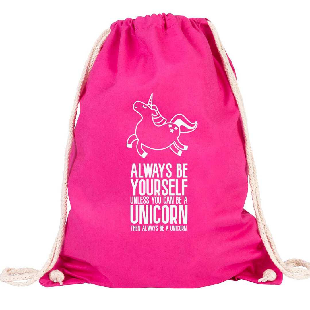 JUNIWORDS Turnbeutel - Wähle eine Farbe - "Always be yourself, unless you can be a unicorn, then alw