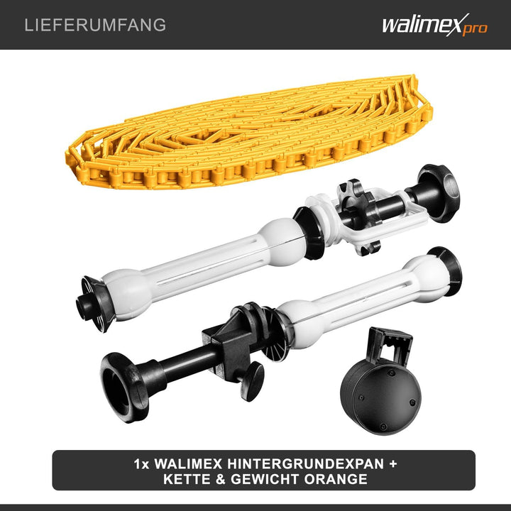 Walimex Hintergrundexpan und Kette & Gewicht orange, orange