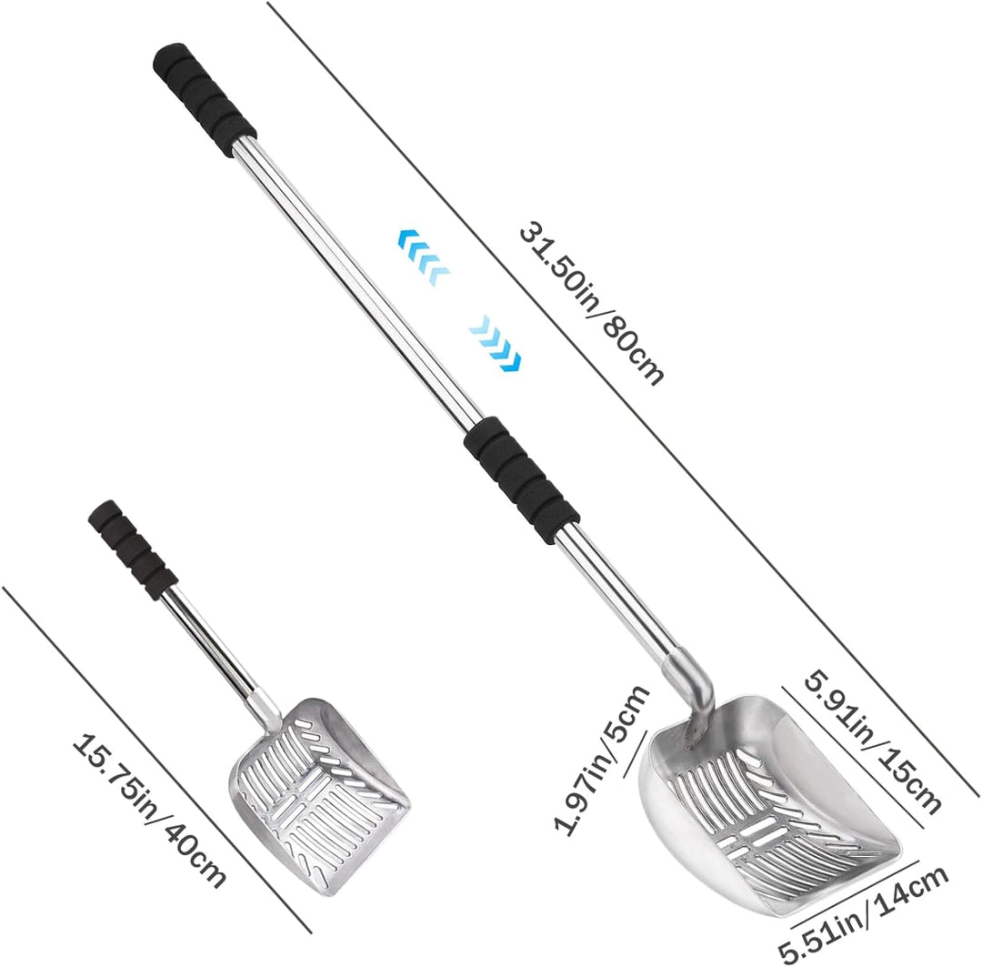 Chicken Poop Scooper 16-32in Stretchable schnell Sieben Metall Hühnerkacke Schöpfchen mit grossem Sc