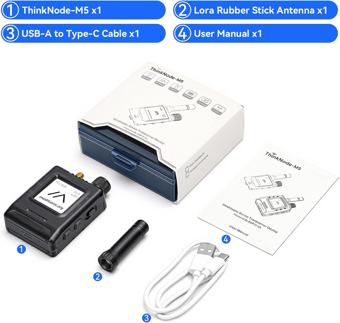 LoRa Meshtastic Devices ThinkNode M5 with GPS ESP32-S3 | WiFi Bluetooth 1.54 E-Ink Display SX1262 Wi