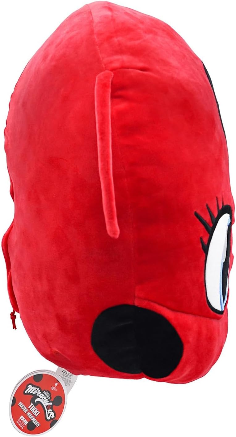 Miraculous Ladybug - Huggie Hideaway Tikki, 16.5-inch Red Plush Pillow, Super Cute Soft Stuffed Toy