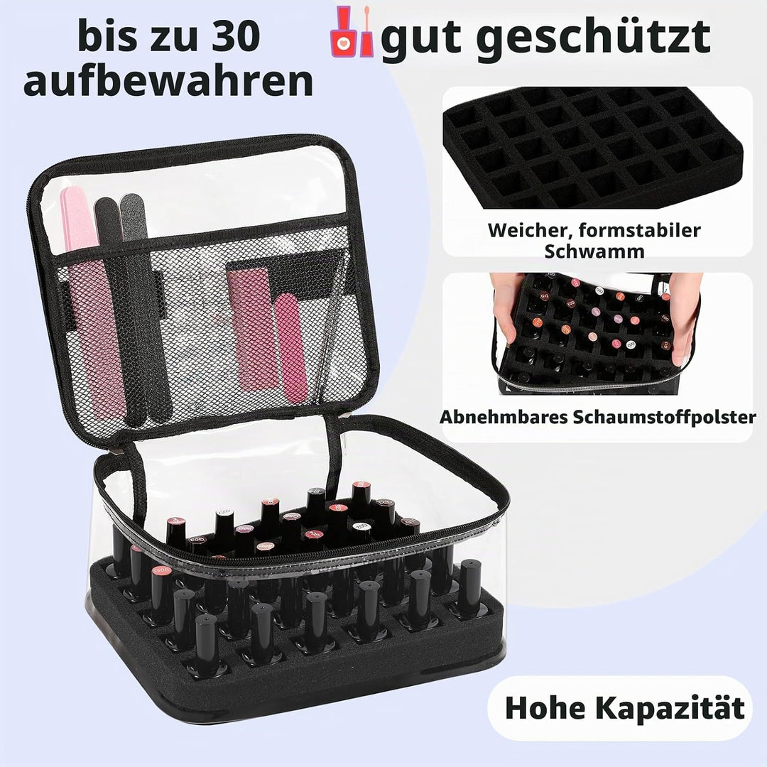 Nagellack Aufbewahrung für 30 Flaschen,Transparenter Nagellack Organizer &amp; Kosmetikkoffer aus spritz