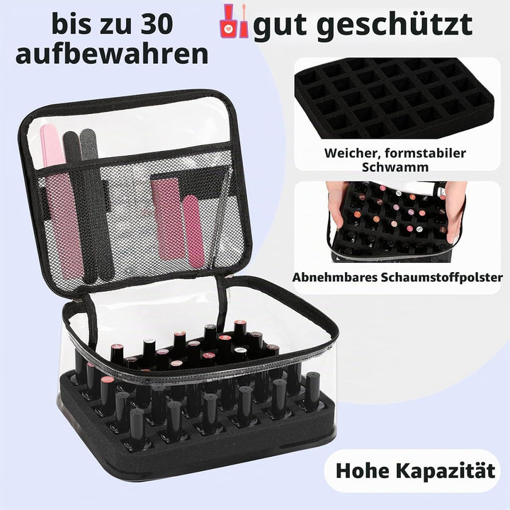 Nagellack Aufbewahrung für 30 Flaschen,Transparenter Nagellack Organizer &amp; Kosmetikkoffer aus spritz