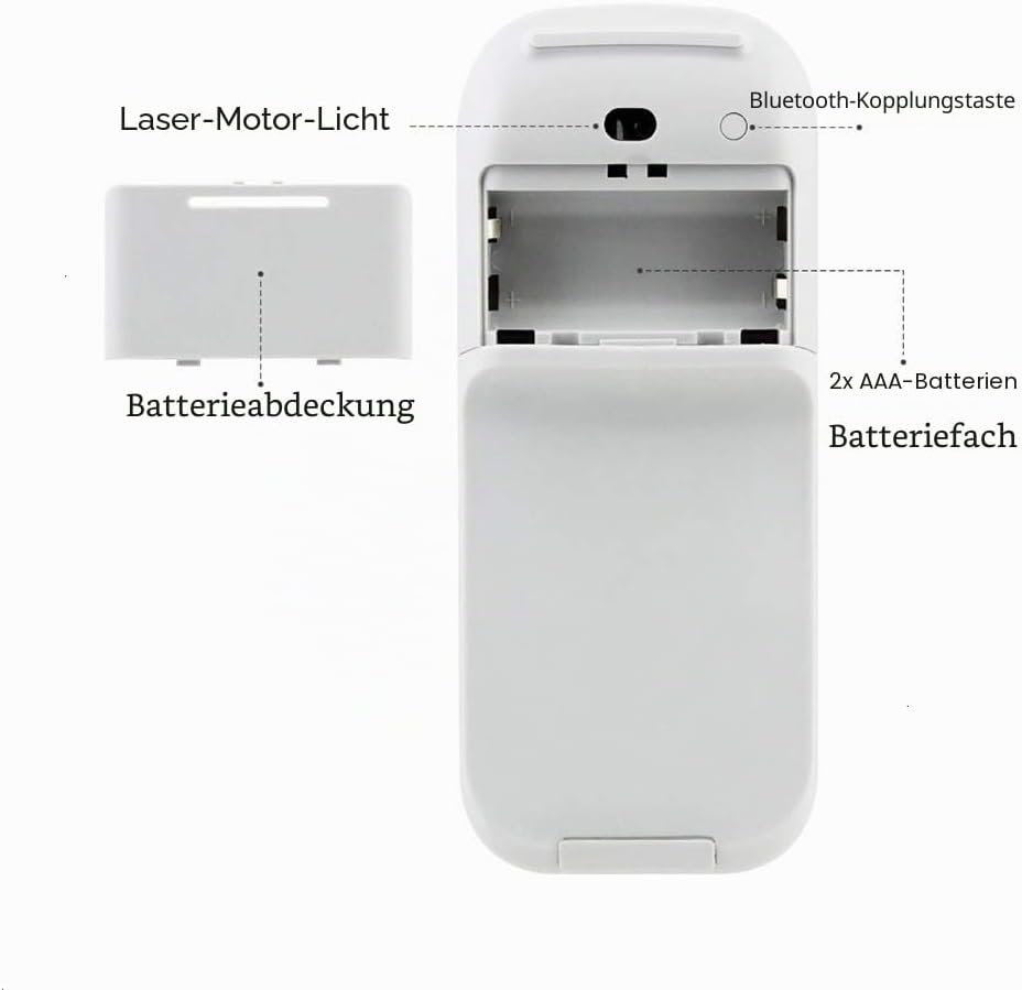 VBESTLIFE Bluetooth Arc Touch Mouse, Kabellose Faltbare Maus ohne USB-Nano-Empfänger, Ergonomische O
