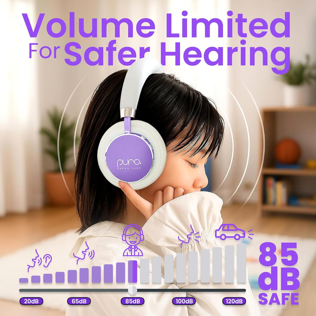 Puro Sound Labs BT2200-Plus Lautstärkebegrenzende Bluetooth-Kopfhörer für Kinder - Sicherere Kopfhör