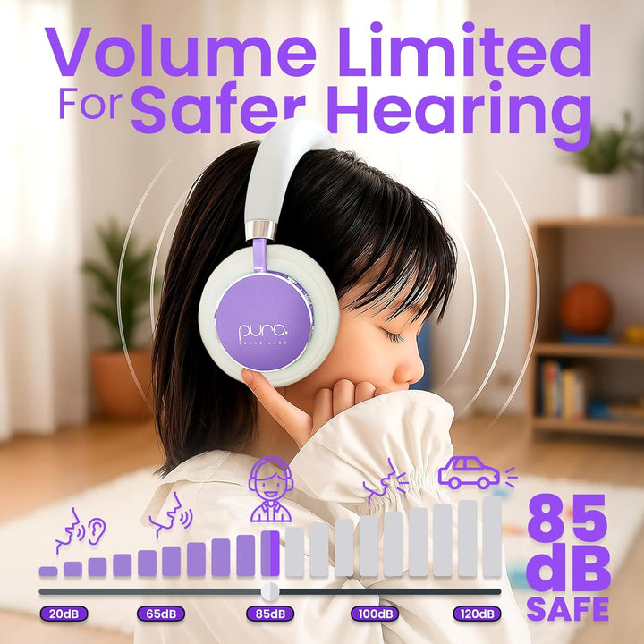 Puro Sound Labs BT2200-Plus Lautstärkebegrenzende Bluetooth-Kopfhörer für Kinder - Sicherere Kopfhör