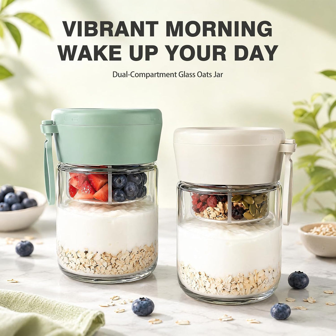 4er Overnight Oats Gläser, Overnight Oats Gläser mit Schichtung Aufbewahrungsglas, Müslibecher to go