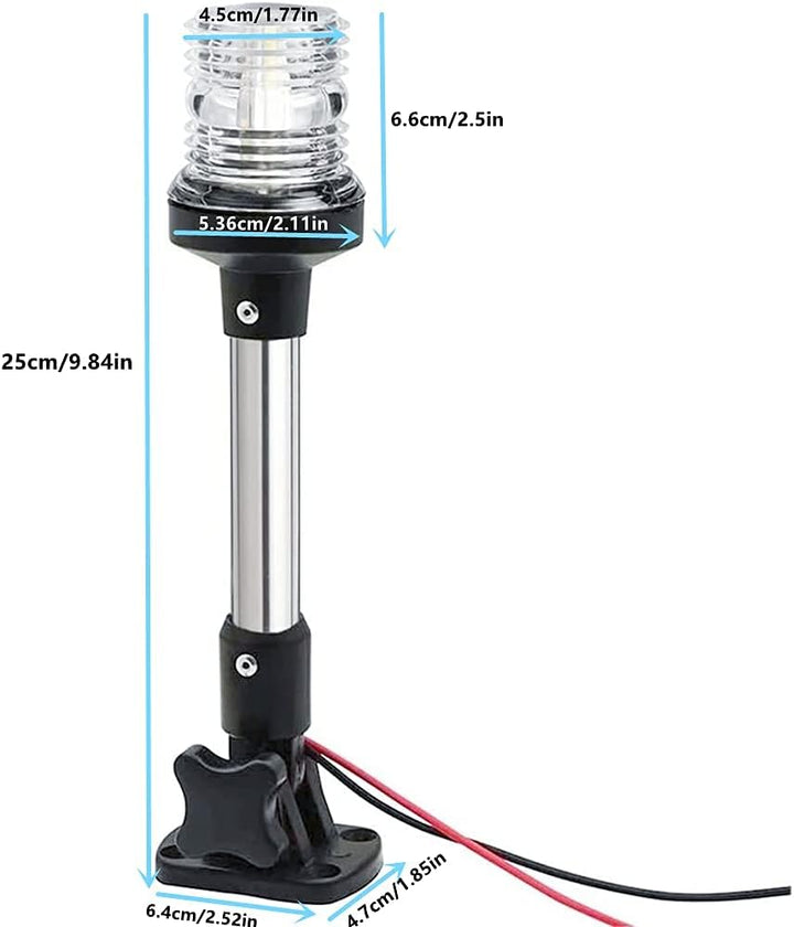 KAOLALI Positionslichter Boot, Hecklicht Boot LED Ankerlicht für Boote,360 Grad, 4500 K, Reinweiss,