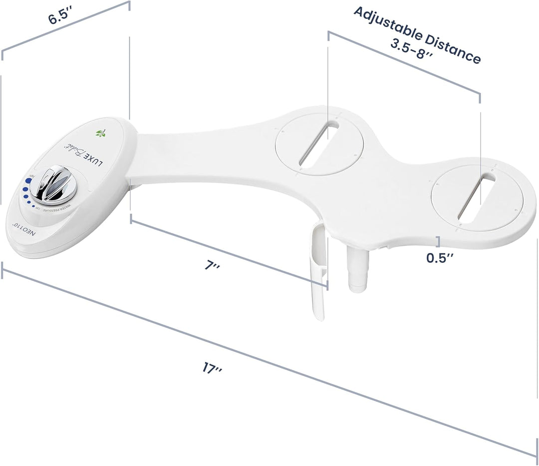 Luxe Bidet Neo 110 - Non-Electric Bidet Toilet Attachment w/ Single Nozzle and Adjustable Water Pres