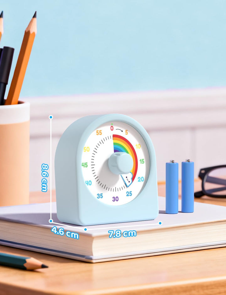 LIORQUE Visueller Timer 60 Minuten Countdown Timer mit Pausenfunktion | austauschbarer Silikonhülle