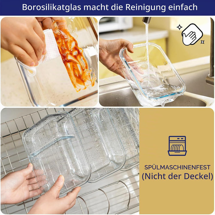 MFY 10er-Set (1040ml &amp; 400ml) Glasbehälter mit Deckel Set, Meal Prep Boxen Glas Frischhaltedosen Gla