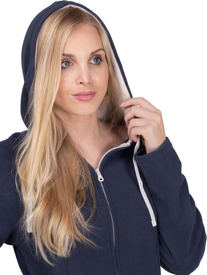 SLOUCHER Fleece-Anzug Hausanzug aus wärmenden Fleece für Damen S Rauch-blau, S Rauch-blau