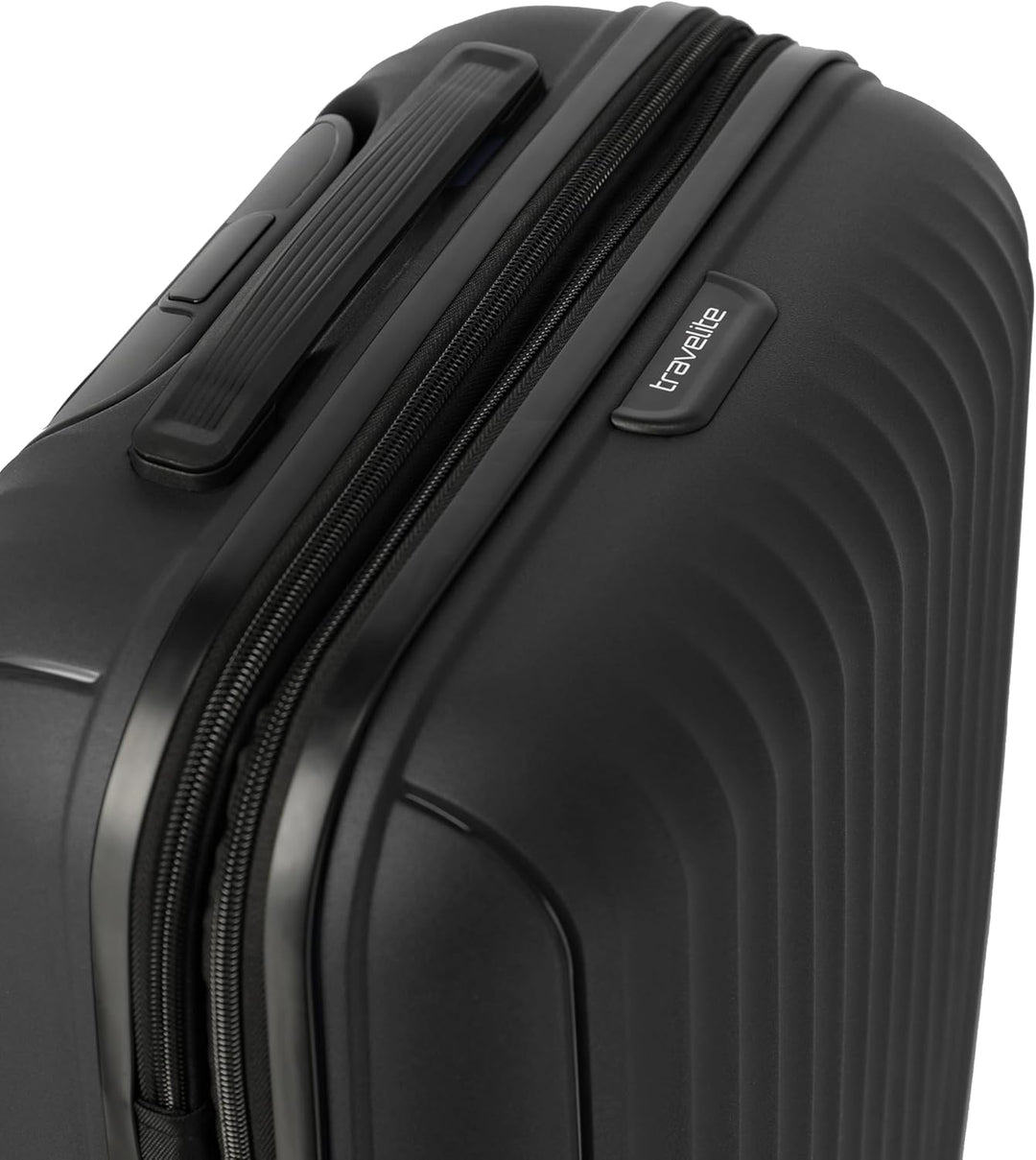 Travelite Skymate 4-Rad Handgepäck Trolley mit Dehnfalte, Handgepäck 55 cm Schwarz, Schwarz