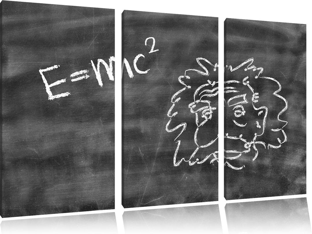 Pixxprint Albert Einstein als Leinwandbild | Grösse: 3 Teilig (120x80) | Wandbild| Kunstdruck | fert
