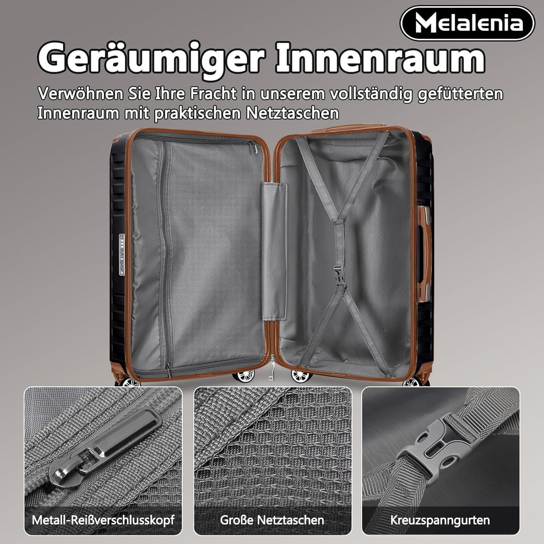 Melalenia Kofferset 7tlg Hartschale Leicht mit 4 Rollen und TSA-Schloss Der Gepäcksets Enthält 1 Kos