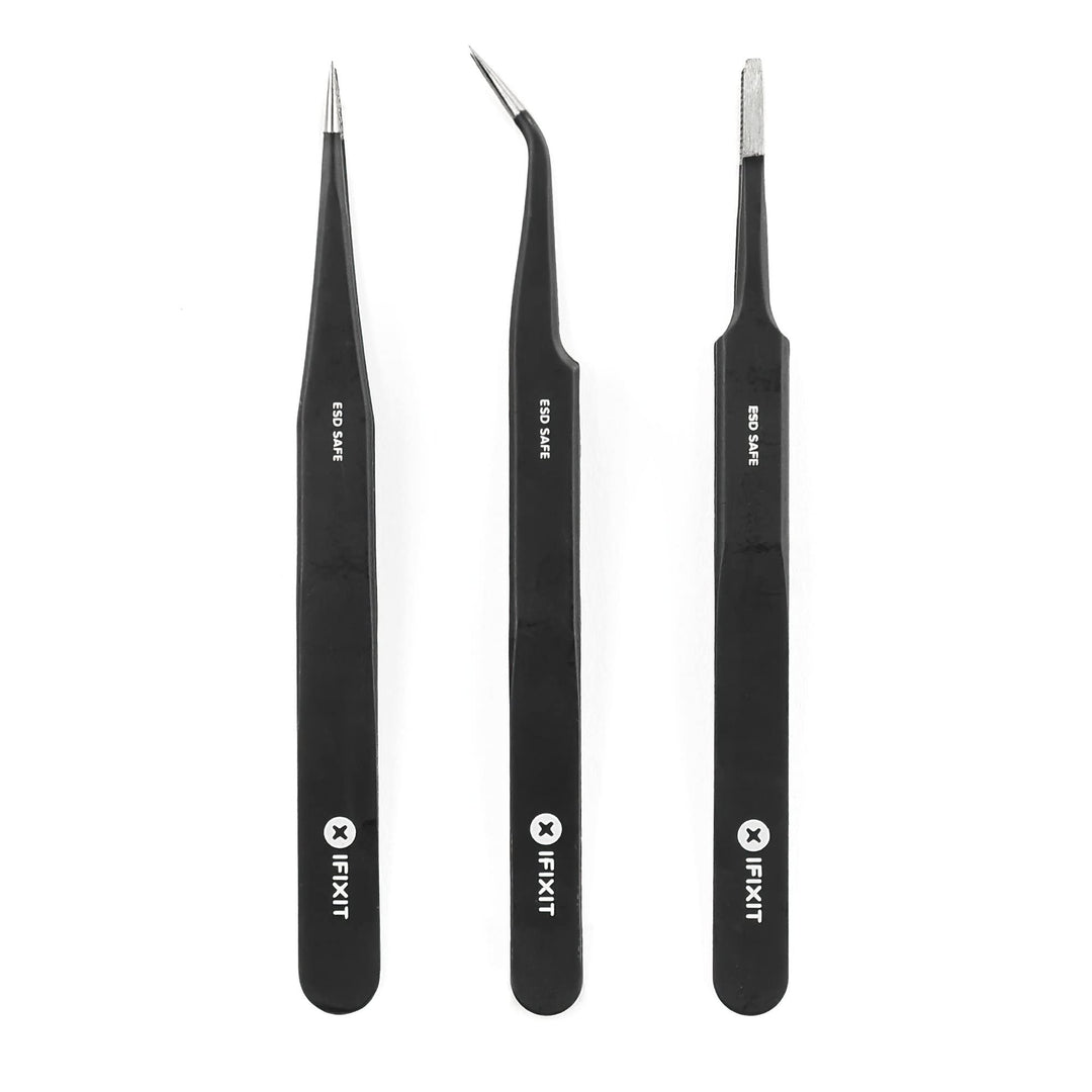iFixit Precision Tweezers Set, Feinmechanik Set mit 3 Präzisions-Pinzetten zum Reparieren von elektr
