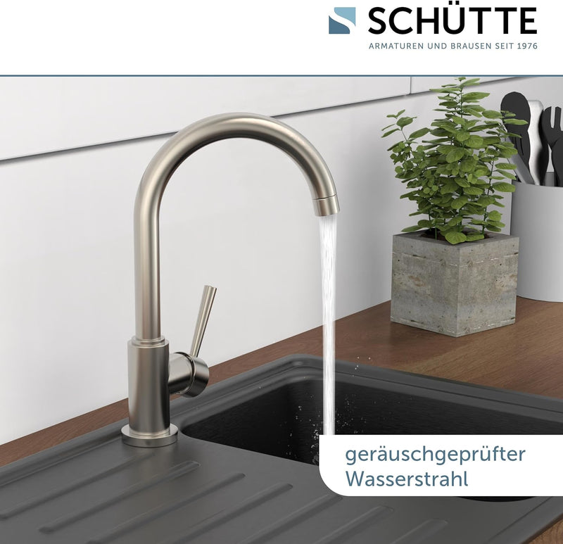 SCHÜTTE 79126 Küchenarmatur CORNWALL, 360 Grad schwenkbarer Wasserhahn Küche, Mischbatterie für die