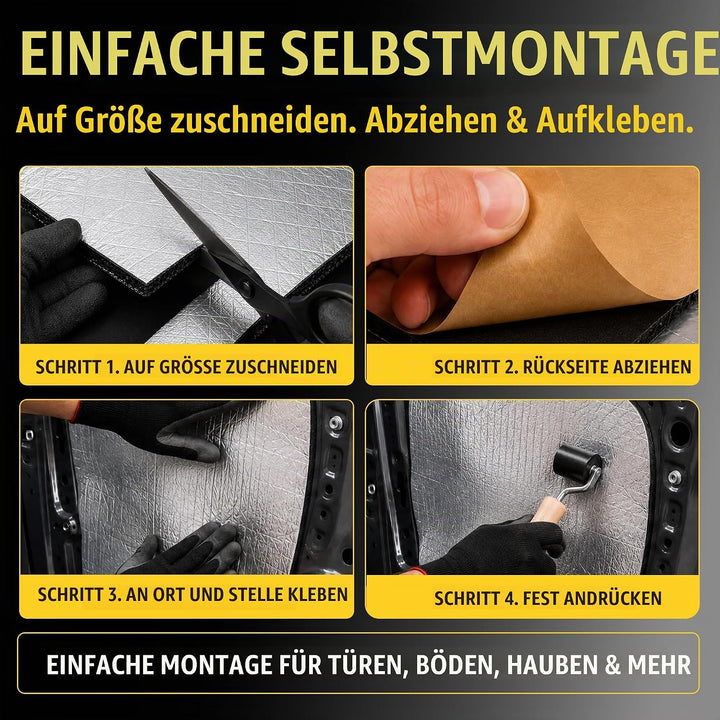 sourcing map 10mm Dämmmatte Auto Schallschutzmatte Isolierung Matte Schallschutz für Kfz 0.6㎡ 60cm*1