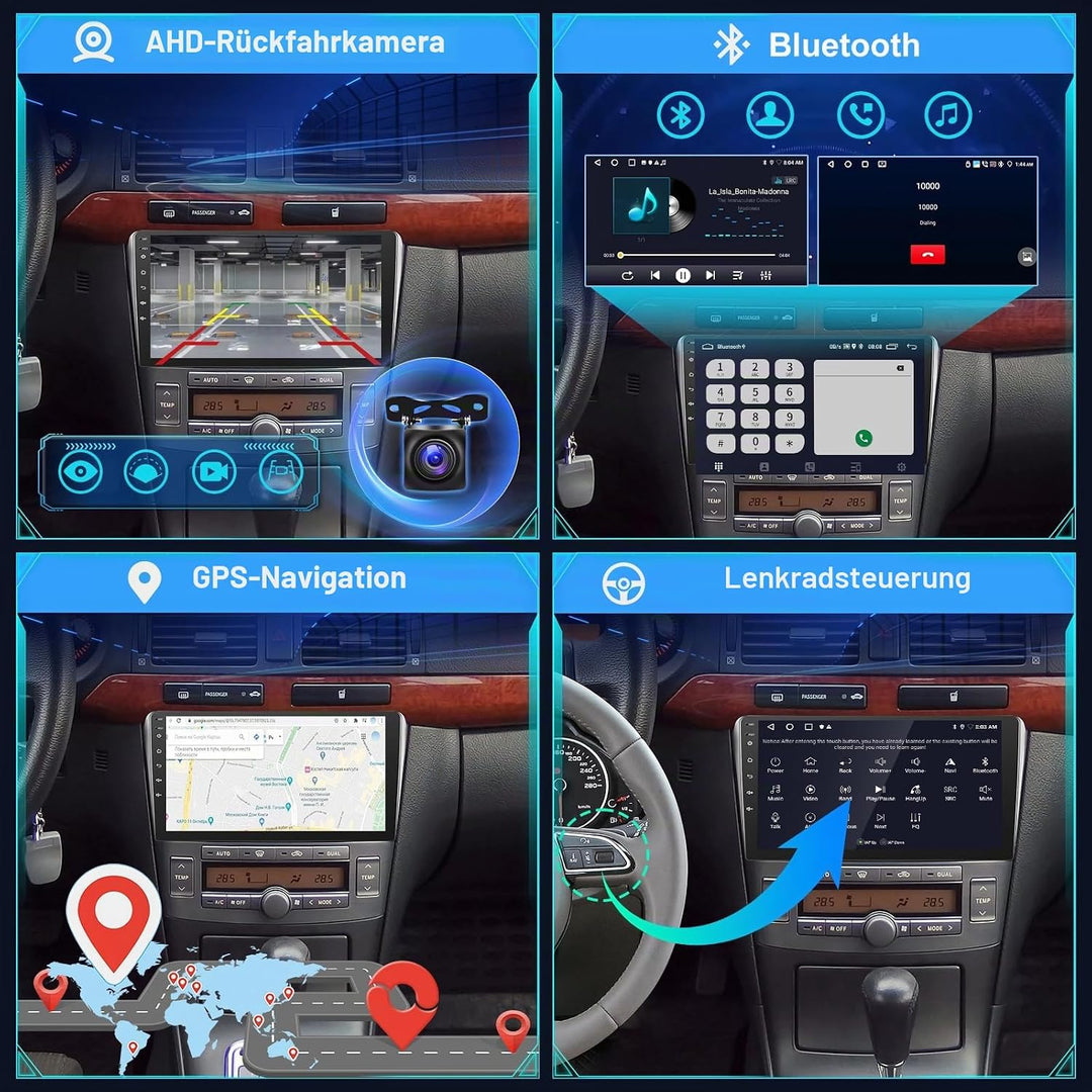 [2+64G] Android 13 Autoradio für Toyota Avensis 2002-2008 mit Drahtlos Carplay & Android Auto, 9 Zol