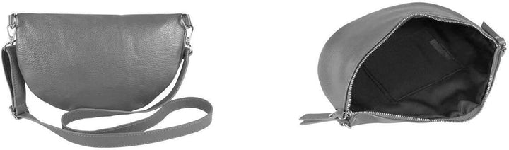 Made in Italy OBC Damen Set Gürteltasche + Schultergurt Leder Crossbody Hüfttasche Bauchtasche Umhän