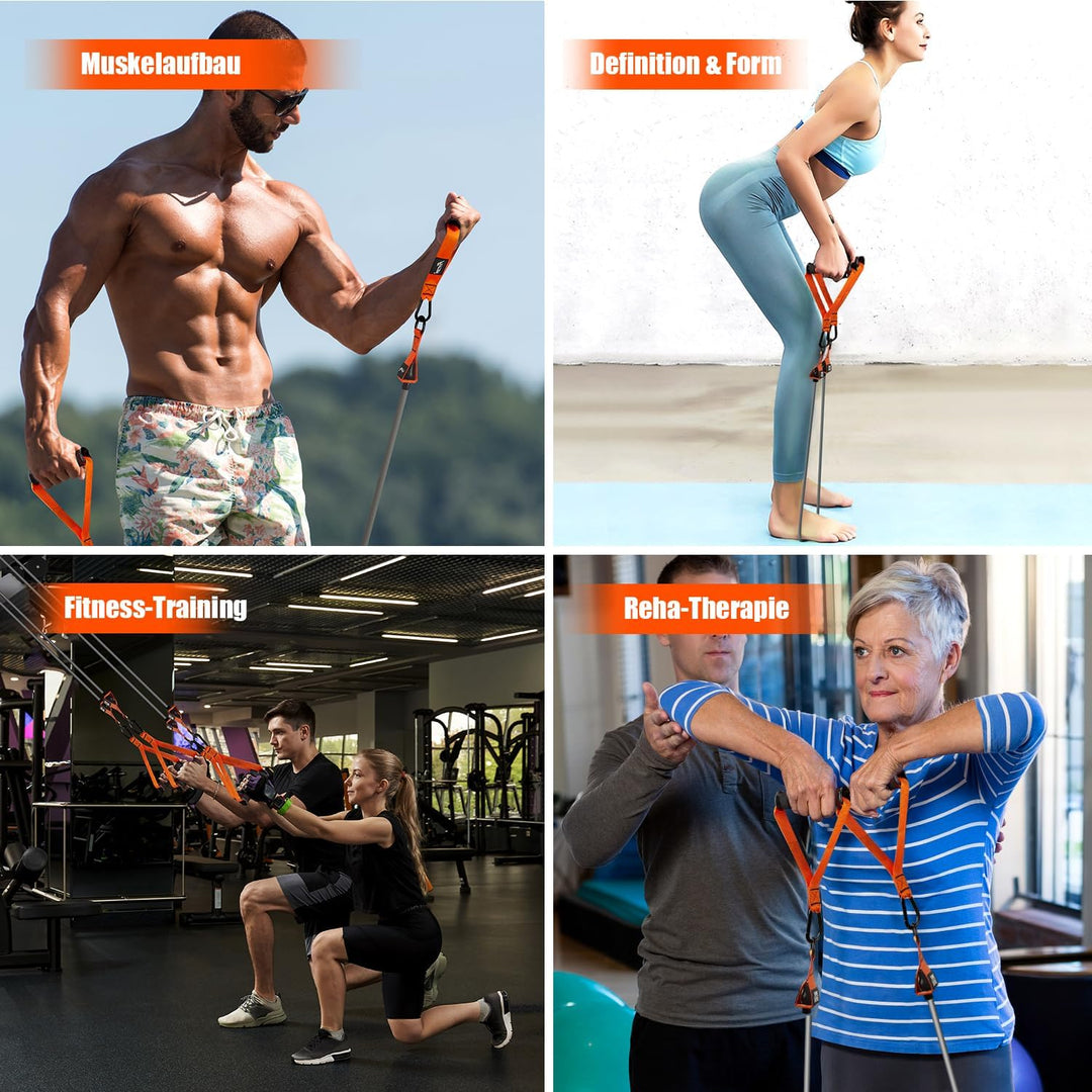 Resistance Bands Widerstandsbänder, 300lbs Fitnessbänder Expander Tube Bands, Widerstandsbänder Set