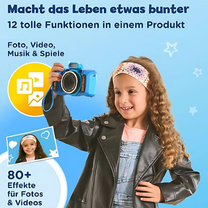 VTech KidiZoom Duo FX in Blau – Robuste Digitalkamera mit kreativen Apps und Spielfunktionen – Für K