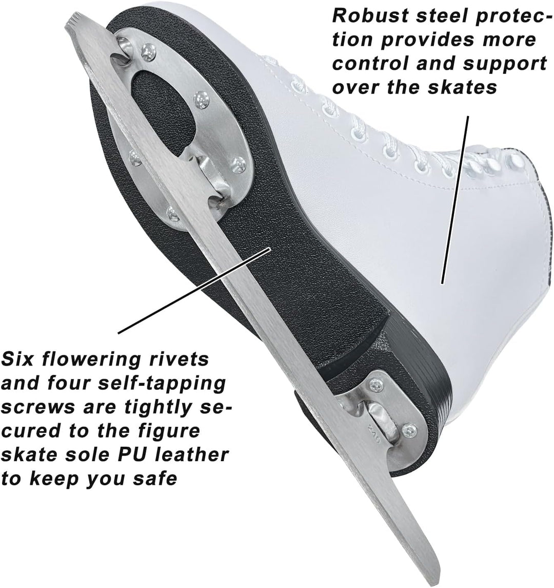 Nattork Eiskunstlaufschuhe Excellence – Edelstahlkufen für verbesserte Unterstützung, Stärke, Leistu