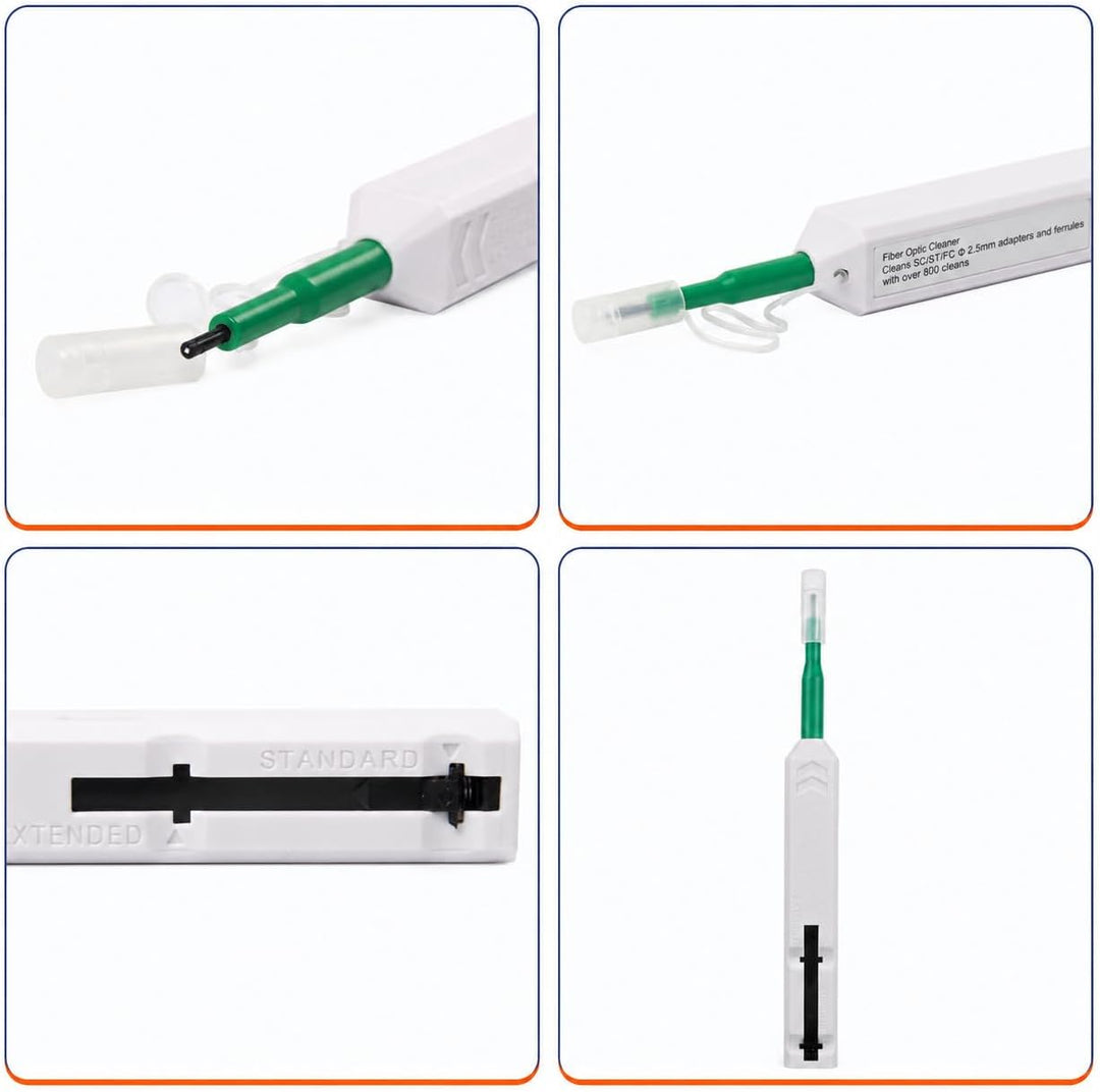 Elfcam® - Glasfaser Reinigungsstifte, LWL Reinigungsstift für FC/SC/ST/ E2000 Steckverbindungen, Übe