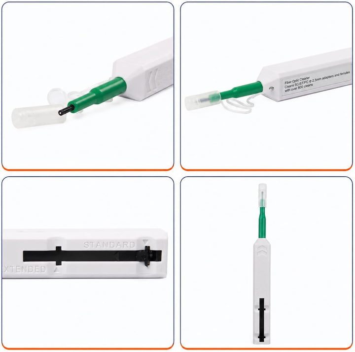 Elfcam® - Glasfaser Reinigungsstifte, LWL Reinigungsstift für FC/SC/ST/ E2000 Steckverbindungen, Übe