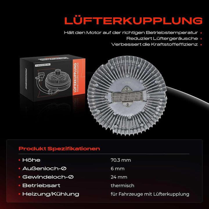 Frankberg Viscokupplung Kühlerlüfter Ventilator für 7er E65 E66 E67 X5 E53 R-a-n-g-e R-o-v-e-r III L