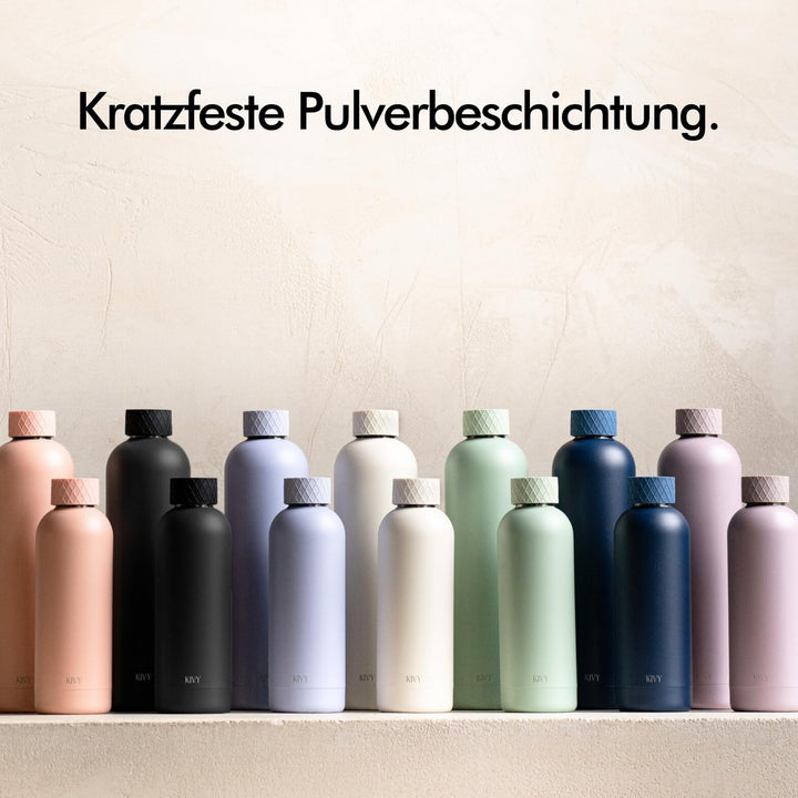 KIVY Edelstahl Trinkflasche 750ml - Auslaufsicher &amp; Kohlensäure geeignet | 24h kalt | 18h Heiss - Th
