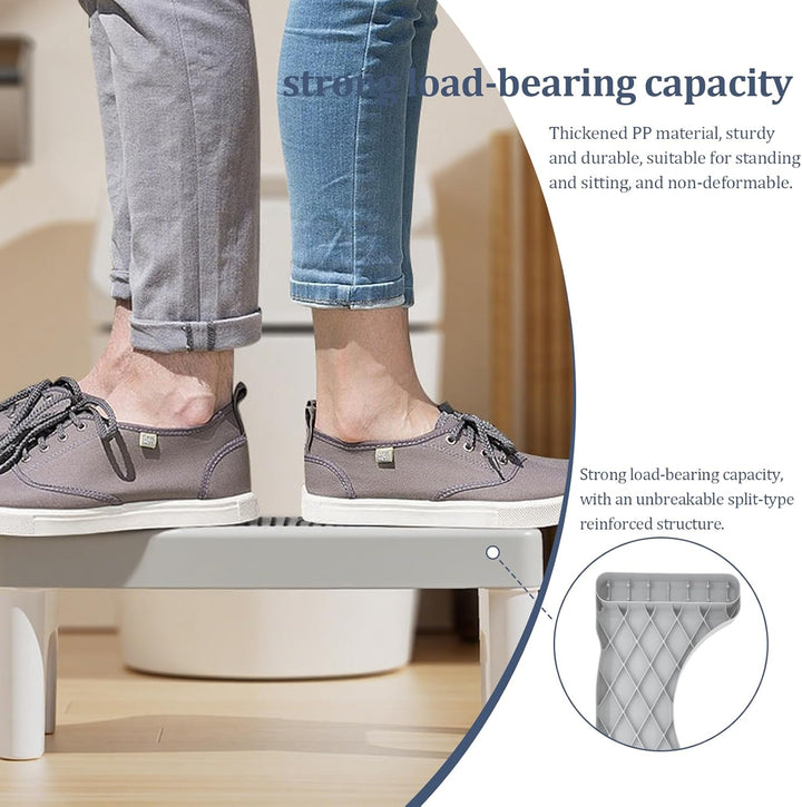 Toilettenhocker Erwachsene - Ergonomischer WC Hocker gegen Verstopfung (40x21x17 cm, Grau) Grau 40x2