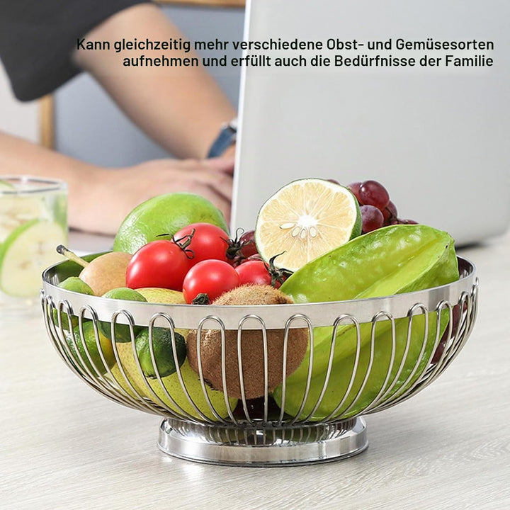 Trisar Obstschale, Moderner Stil, Grosser Obstkorb aus Edelstahl, Edelstahl, Hochglanzpoliert, für W