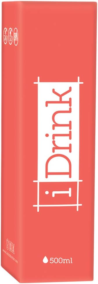 I-Drink Botella Térmica Doble Pared 350/500/750/1.000 ML, Decorada (500 ML, Coral) 500 ml Coral, 500