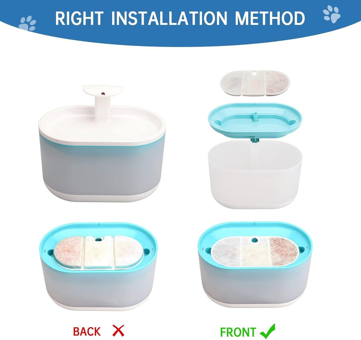 10er-Pack Filter-Ersatz, kompatibel mit Petlibro 2,1 l Katzen-Wasserbrunnen und Hunde-Wasserspender