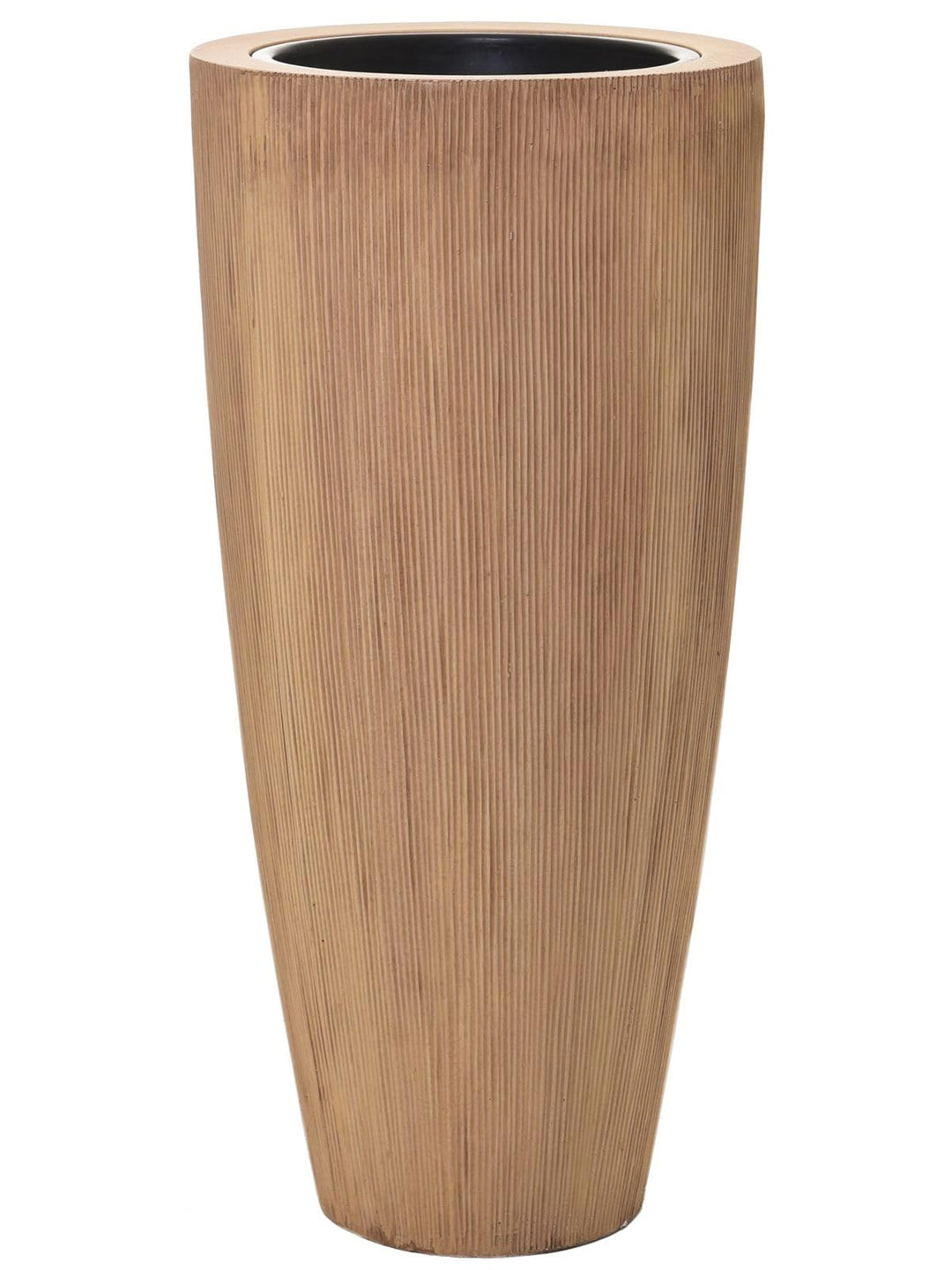 VIVANNO Pflanzkübel Pflanzgefäss Blumenkübel Fiberglas City Beige - 80x37 80x37 cm Beige Geriffelt,