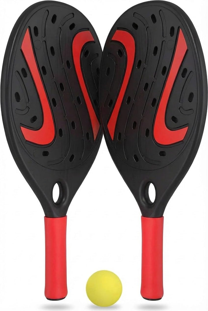 Paar Strandschläger Padel Beach Tennis mit weichem Ball Set Schläger aus Holz Meer, Strand, Pool, Me