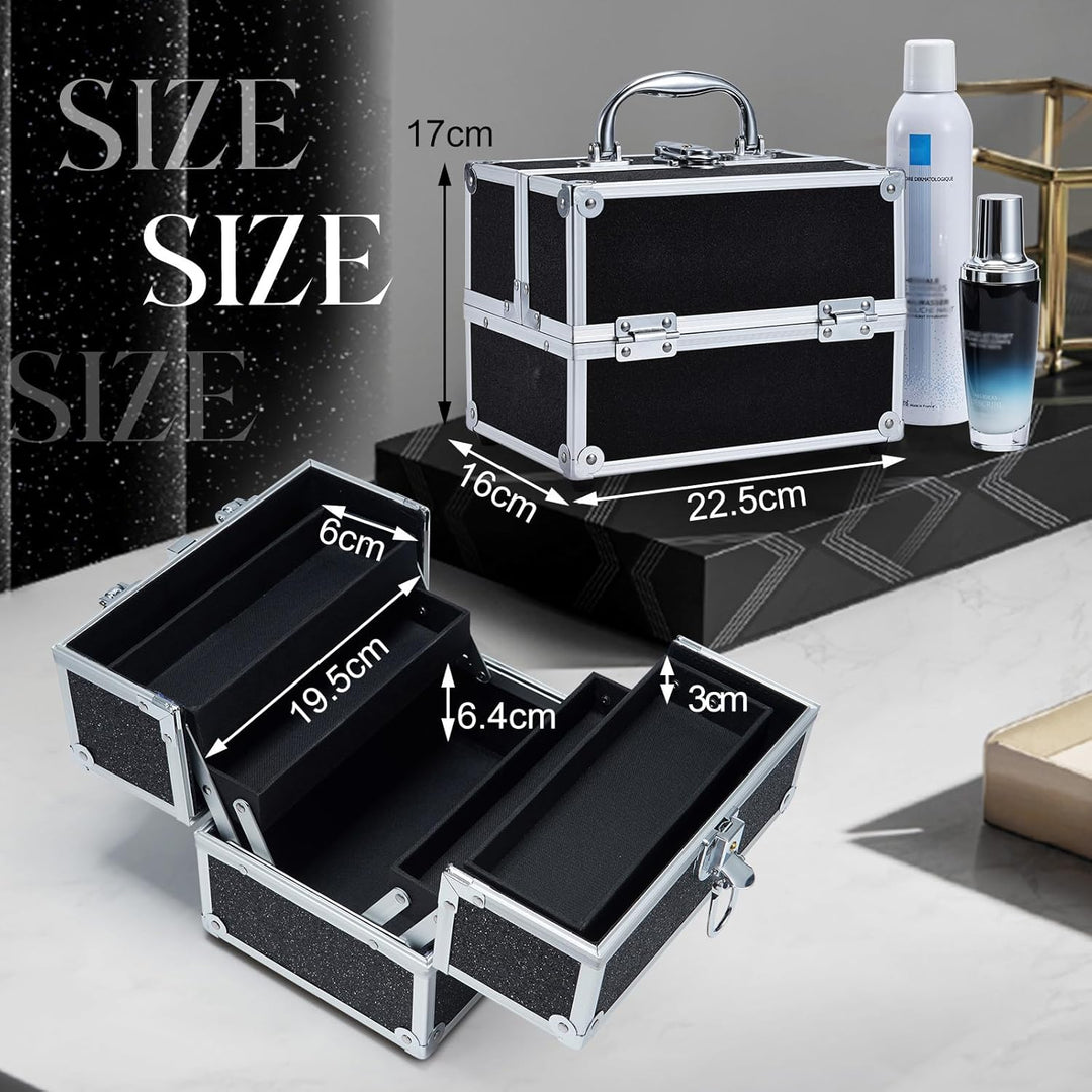 Schminkkoffer Leer Kosmetikkoffer Damen Make up Koffer Abschliessbare Beauty Case Make up Organizer