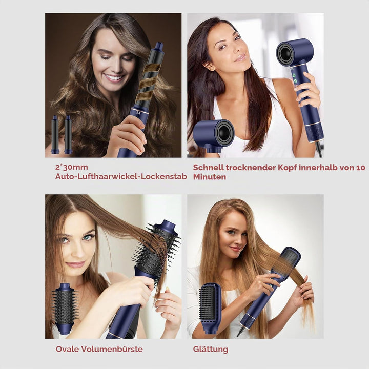 Air Styler 7 in 1 Airbrush Haarstyler Hair Styler mit 110000 U/Min Haartrockner 1300W High Speed Föh