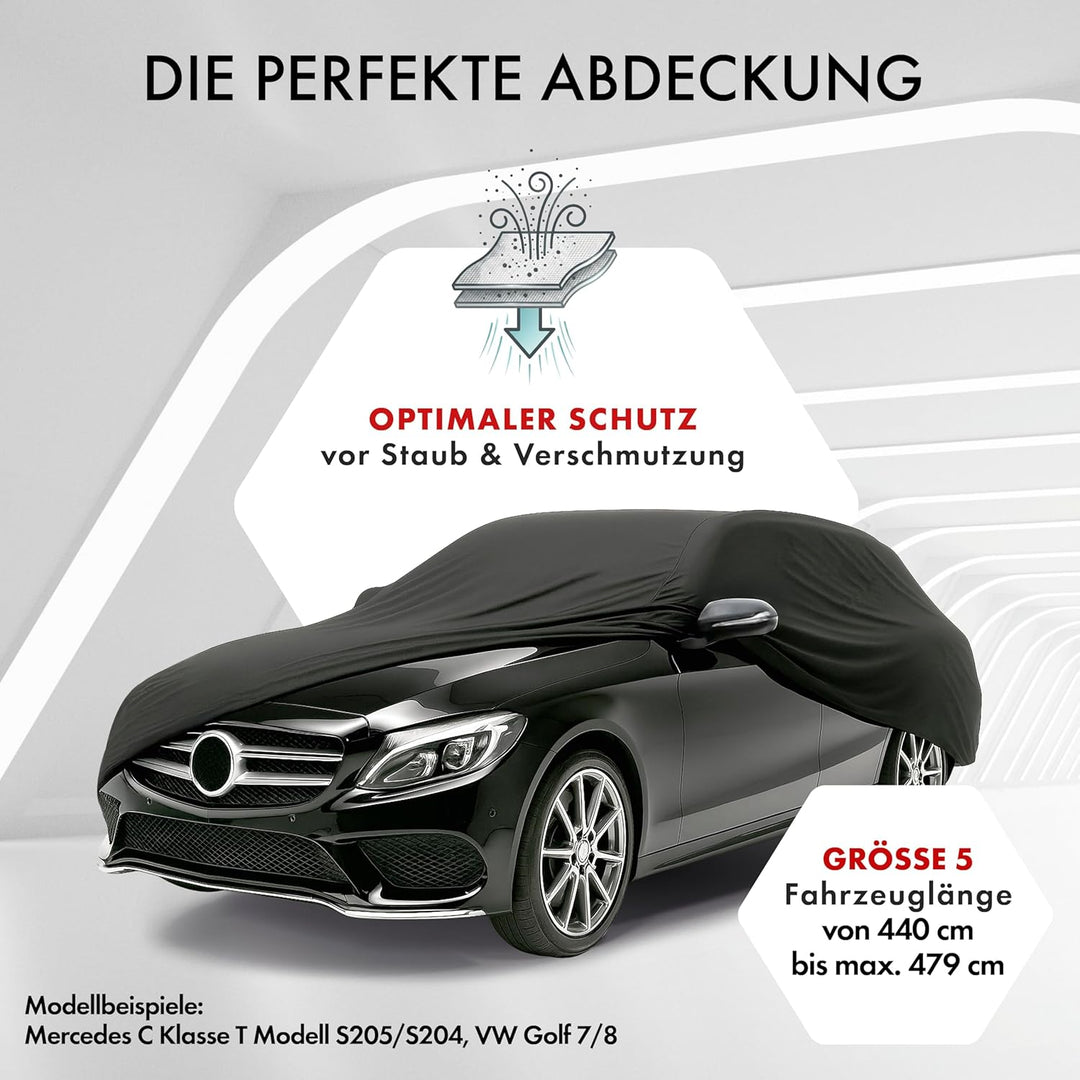 Walser Abdeckung Auto Indoor Stretch Basic, Autoabdeckung Winter, staubdichte Autogarage Abdeckung,