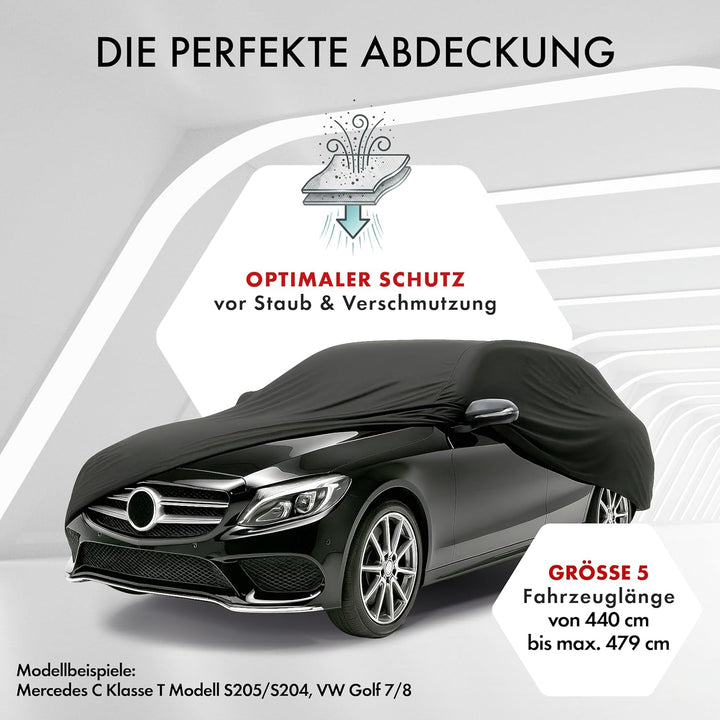 Walser Abdeckung Auto Indoor Stretch Basic, Autoabdeckung Winter, staubdichte Autogarage Abdeckung,
