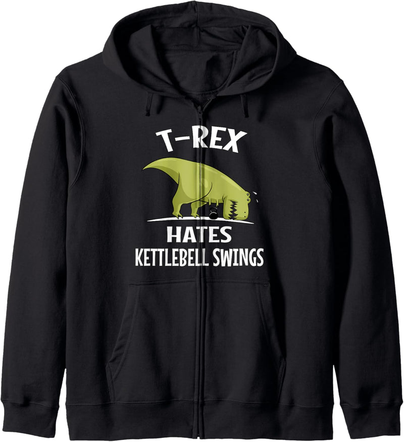 Dinosaurier T-Rex Hates Kettlebell Swings Fitness Gym Kapuzenjacke