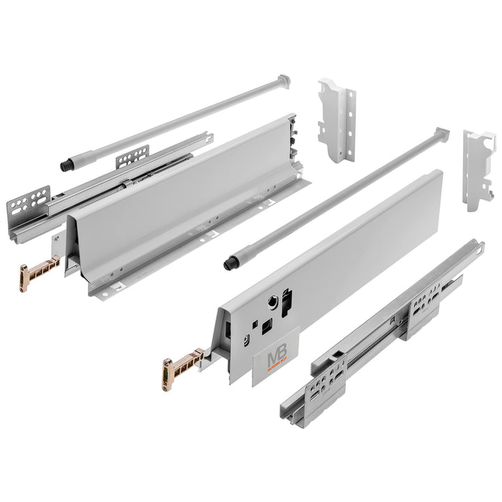 GTV - Modern Box Schublade I L=300mm H=146 mm I Grau I Leises Schliessen I Belastung bis zu 40 kg I